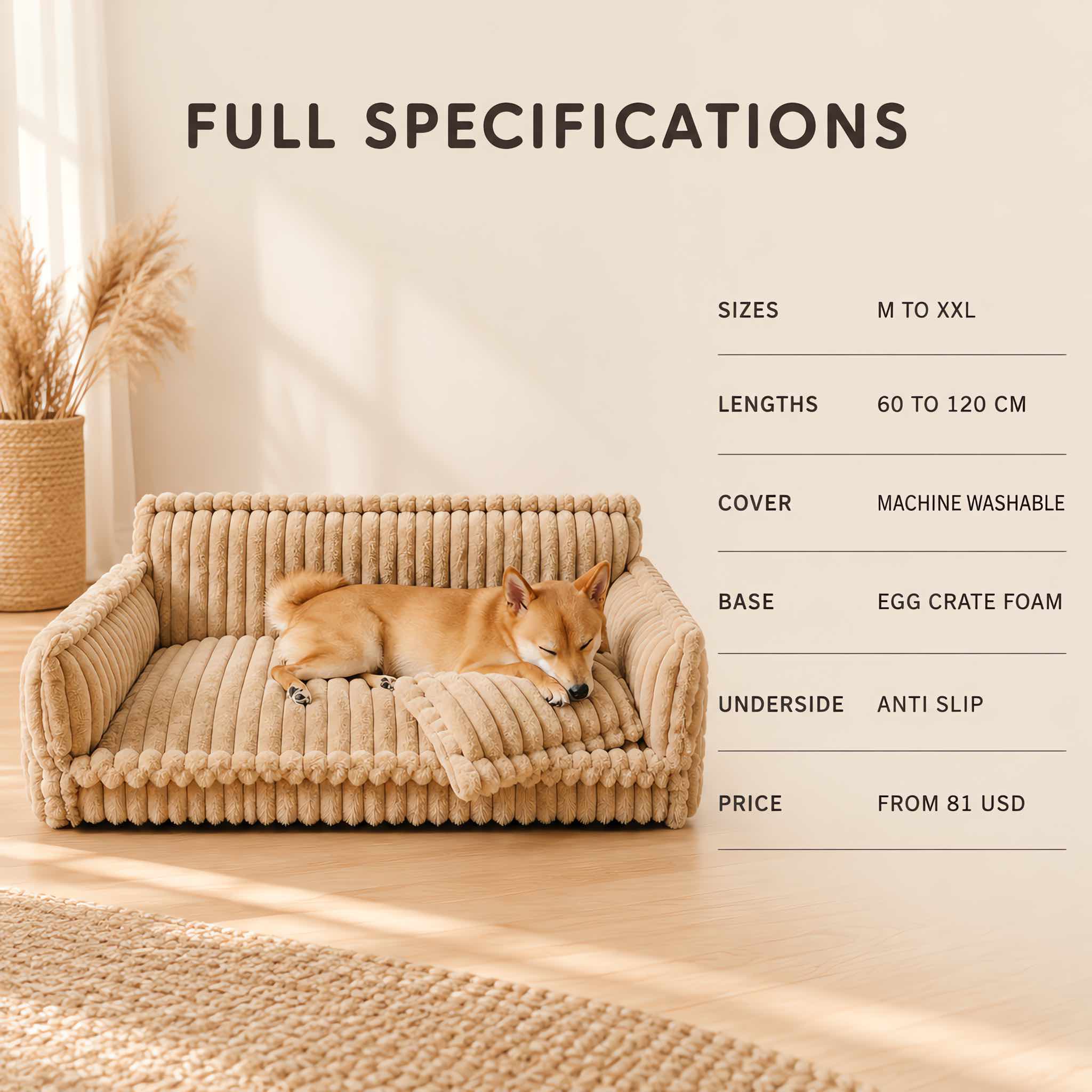 Snoozy Dream Dog Sofa with Removable Washable Cover