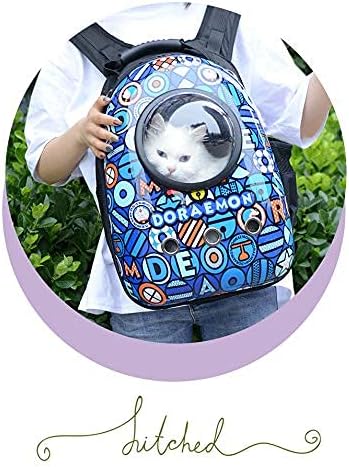 Pet Travel Carrier, Cat Dog Dome Space Capsule Bubble Backpack, Portable Waterproof Breathable Knapsack for Hiking, Traveling (blue)
