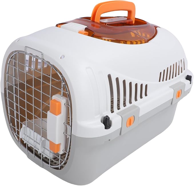 Hard Shell Pet Carrier, Airline Cat & Dog Travel Crate, Large Space for Outdoors Trip, Plastic Pet Kennel, for Vehicle Transport