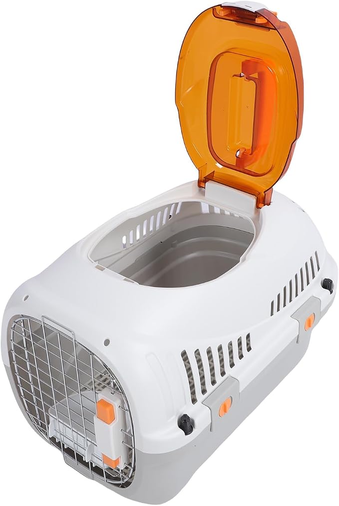 Hard Shell Pet Carrier, Airline Cat & Dog Travel Crate, Large Space for Outdoors Trip, Plastic Pet Kennel, for Vehicle Transport