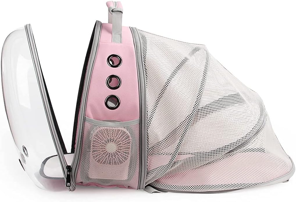 Pet Carrier Backpack, Bubble Backpack Carrier, Cats and Puppies,Airline-Approved, Designed for Travel, Hiking, Walking & Outdoor Use Back Expandable-Pink