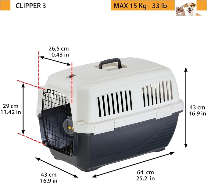 Medium Dog Carrier Airline Approved IATA, Max 15 Kg