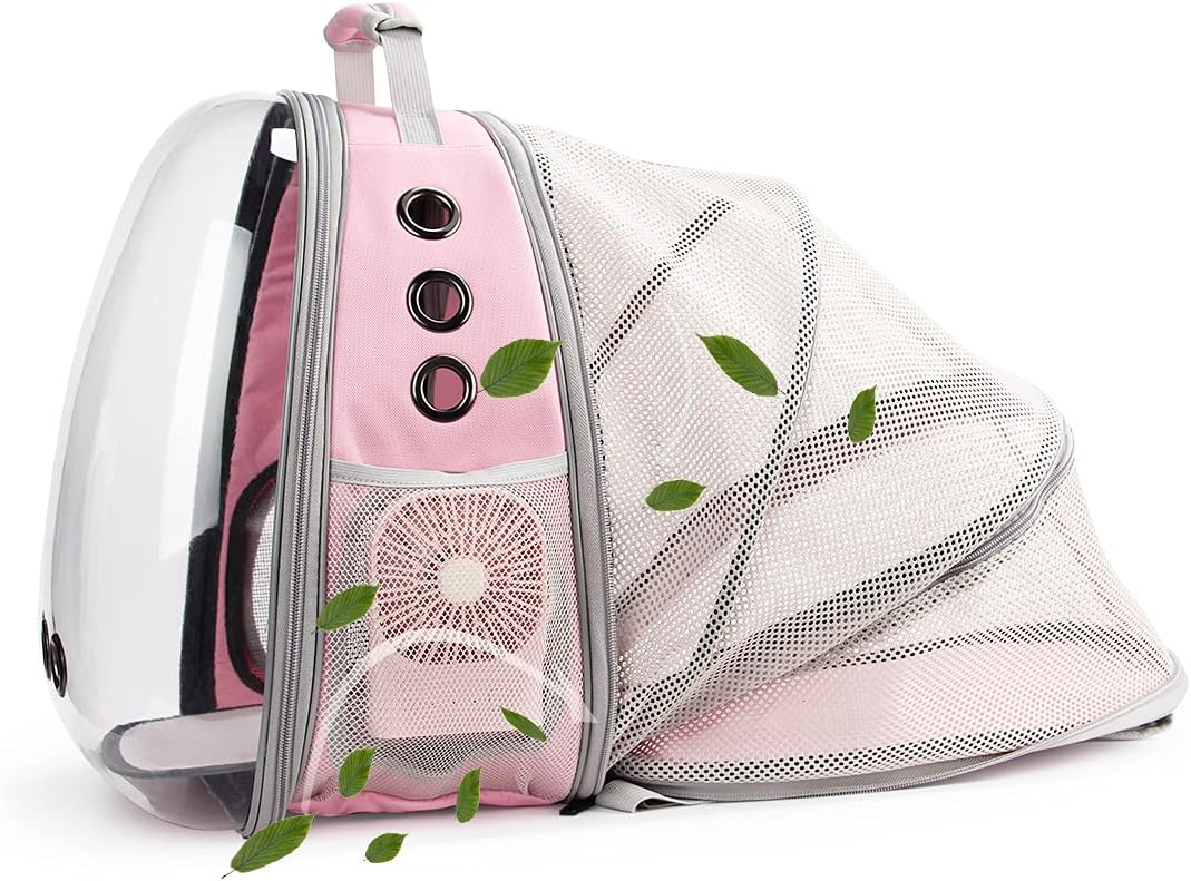 Pet Carrier Backpack, Bubble Backpack Carrier, Cats and Puppies,Airline-Approved, Designed for Travel, Hiking, Walking & Outdoor Use Back Expandable-Pink