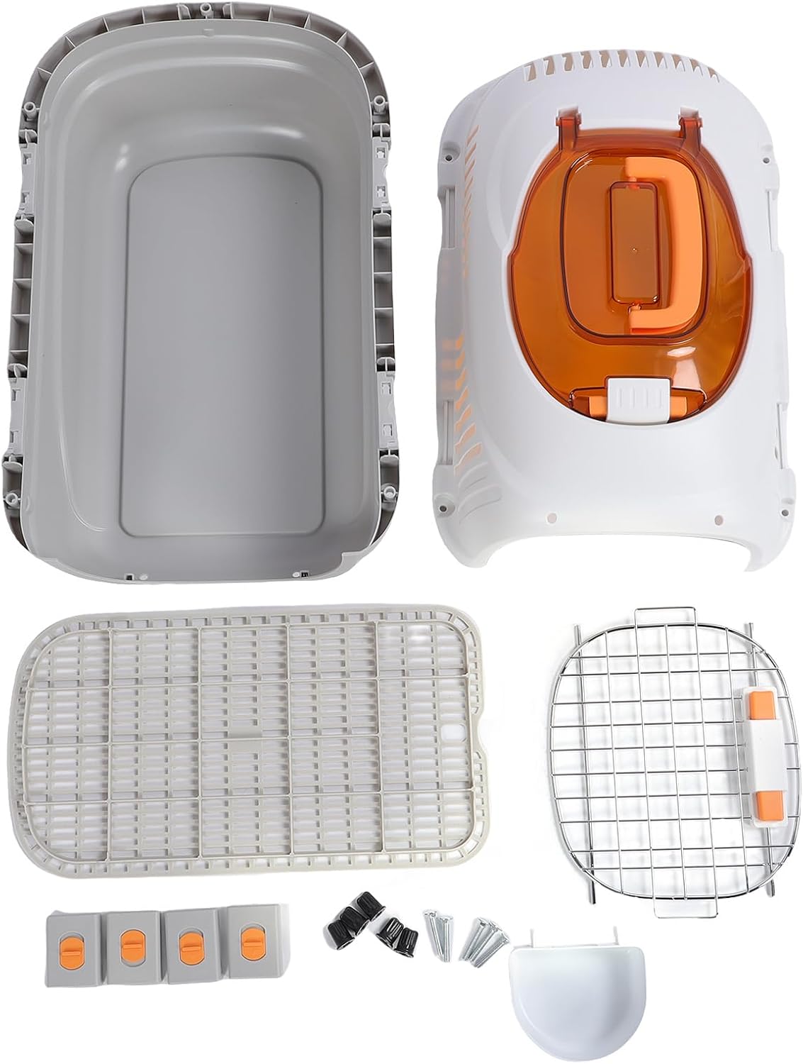 Hard Shell Pet Carrier, Airline Cat & Dog Travel Crate, Large Space for Outdoors Trip, Plastic Pet Kennel, for Vehicle Transport
