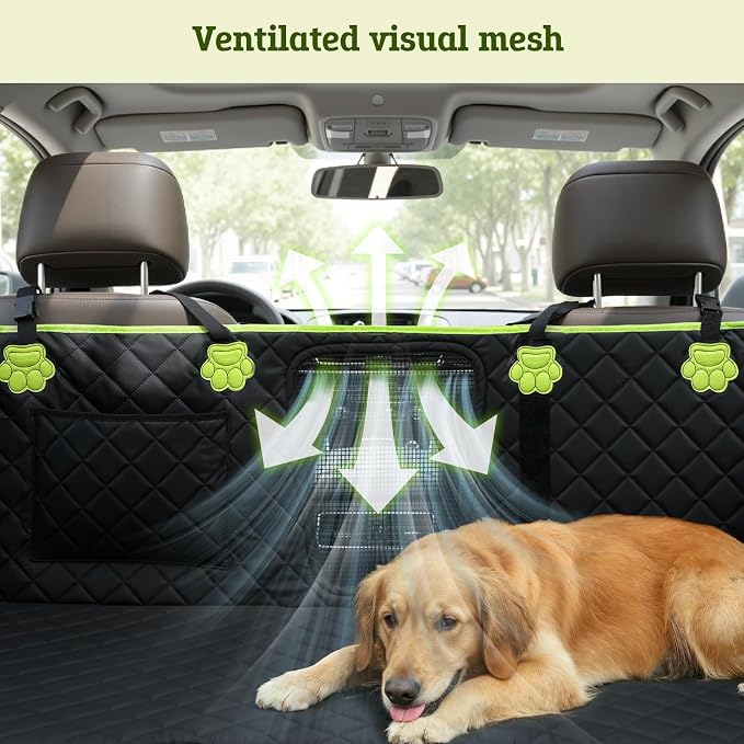 2-in-1 Dog Car Seat Cover, Waterproof Hammock Back Seat for Dogs