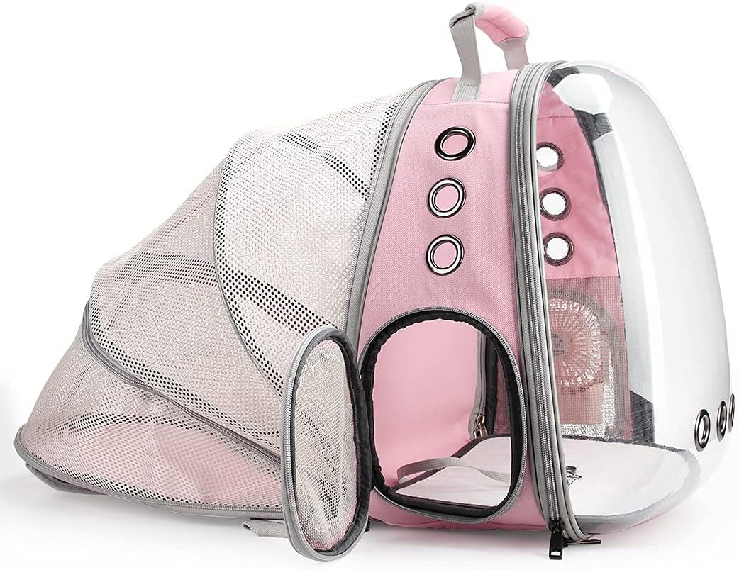 Pet Carrier Backpack, Bubble Backpack Carrier, Cats and Puppies,Airline-Approved, Designed for Travel, Hiking, Walking & Outdoor Use Back Expandable-Pink