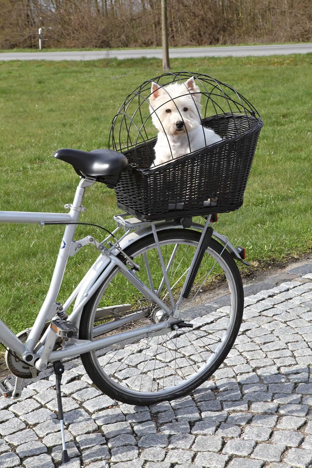 TRIXIE Bicycle Basket with Grille for Pannier Rack