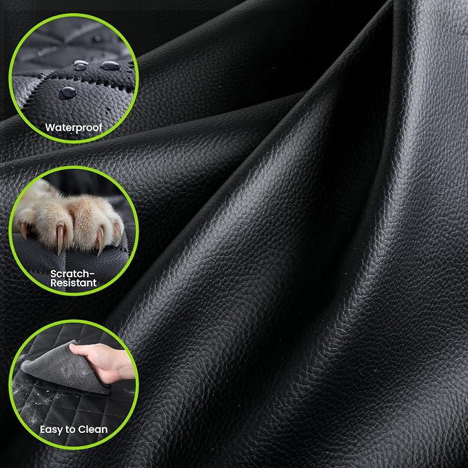 2-in-1 Dog Car Seat Cover, Waterproof Hammock Back Seat for Dogs