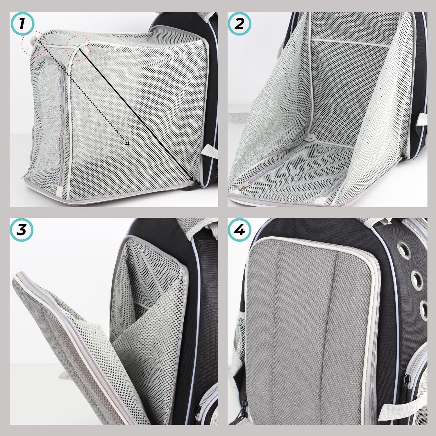 Pet Carrier Backpack, Bubble Backpack Carrier, Cats and Puppies,Airline-Approved, Designed for Travel, Hiking, Walking & Outdoor Use (Dual Expandable-Green)
