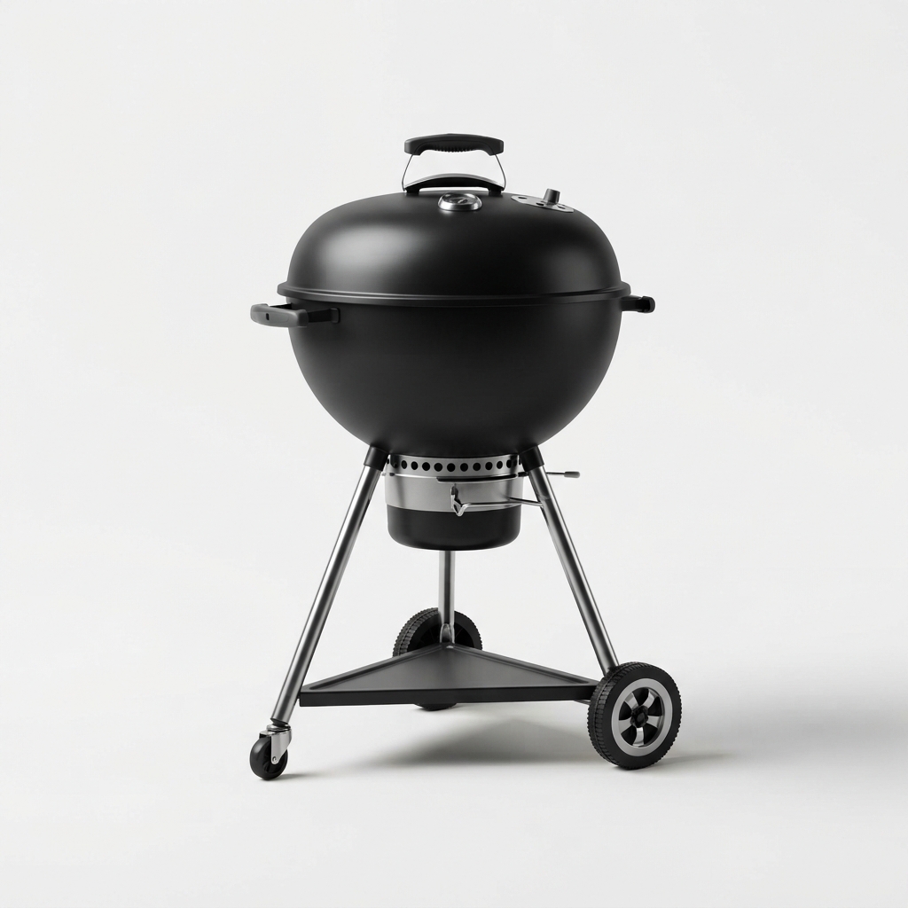 Heavy-duty steel charcoal grill for backyard cooking