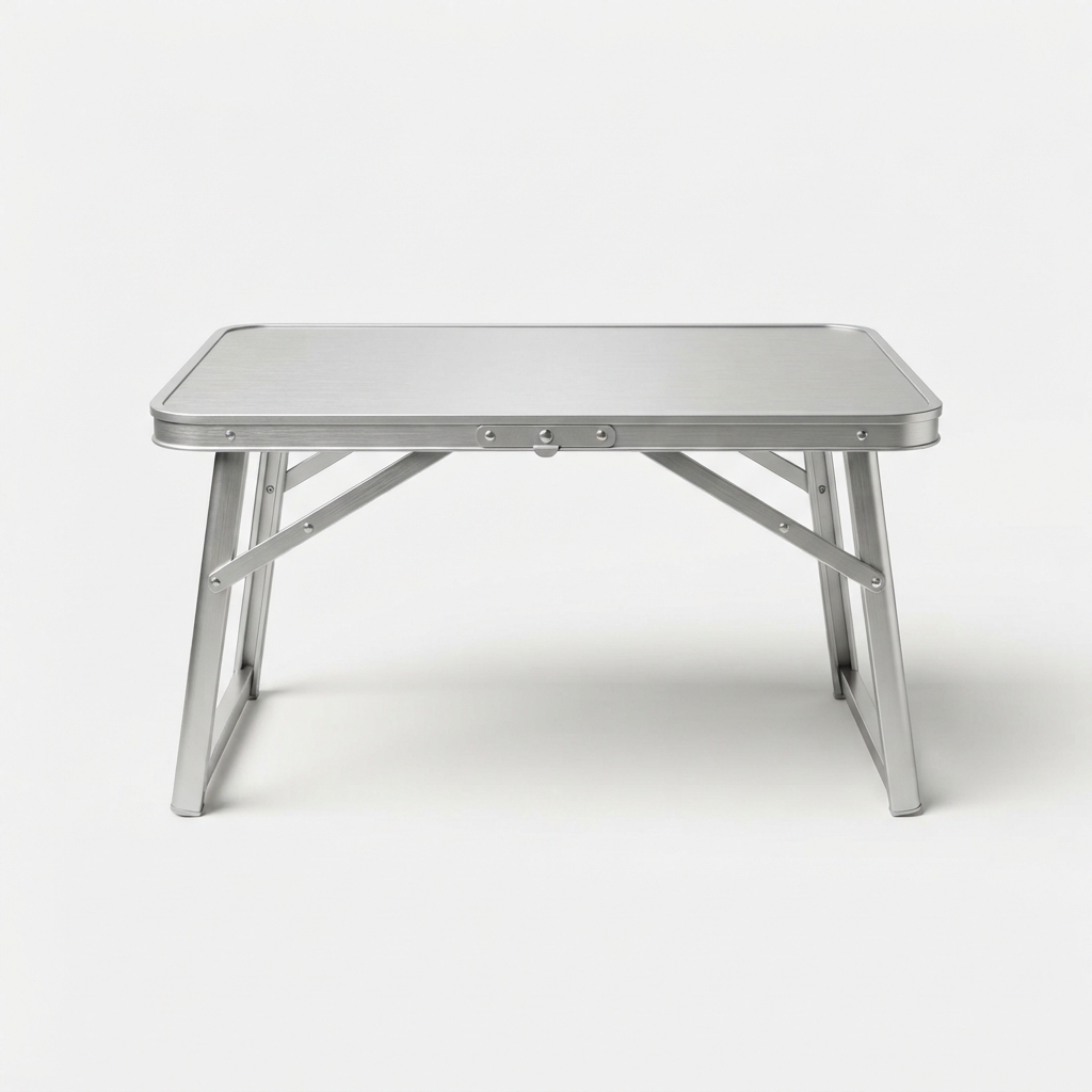 Portable folding camp table for outdoor dining