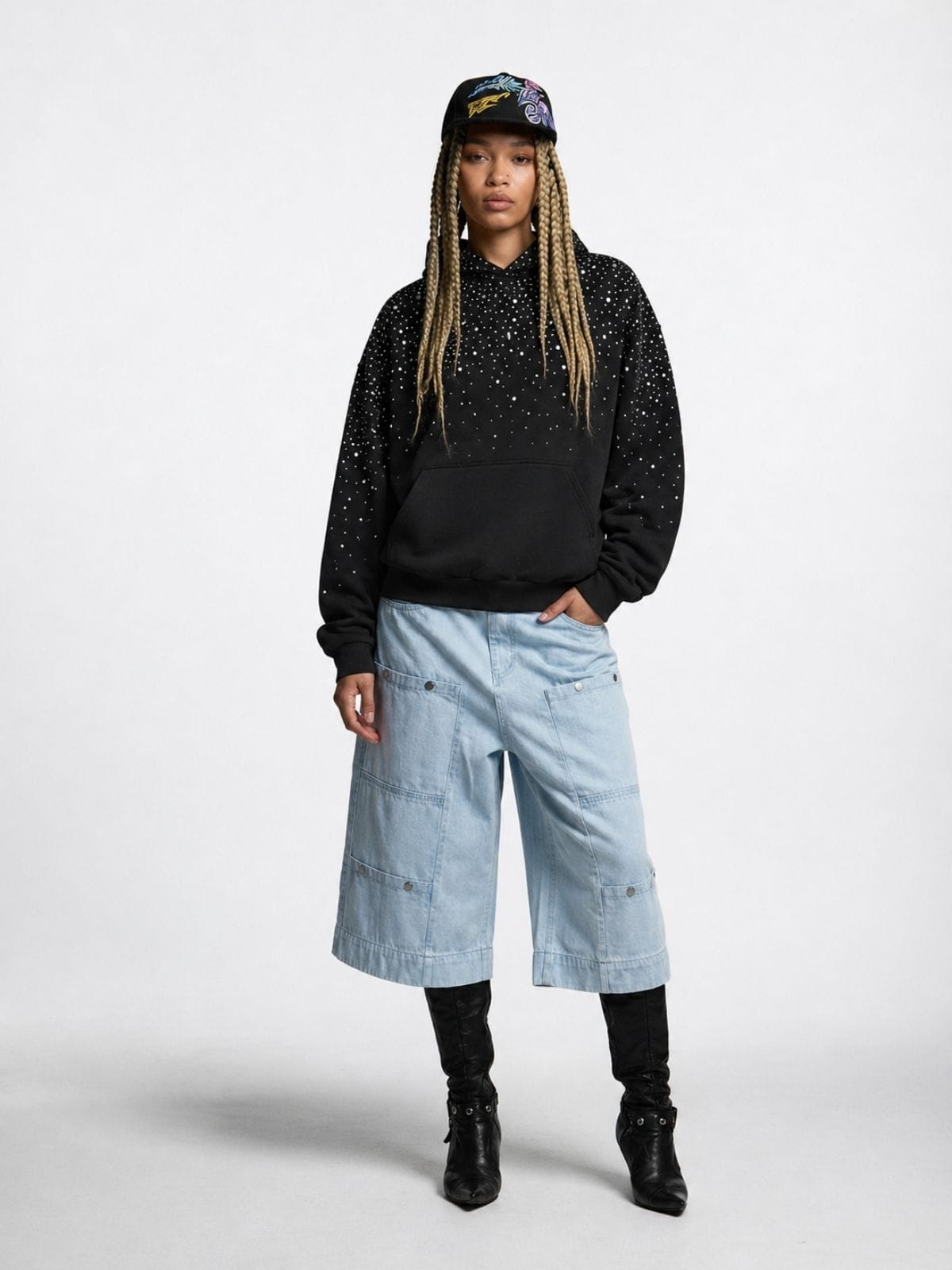 Rhinestone Pullover Hoodie