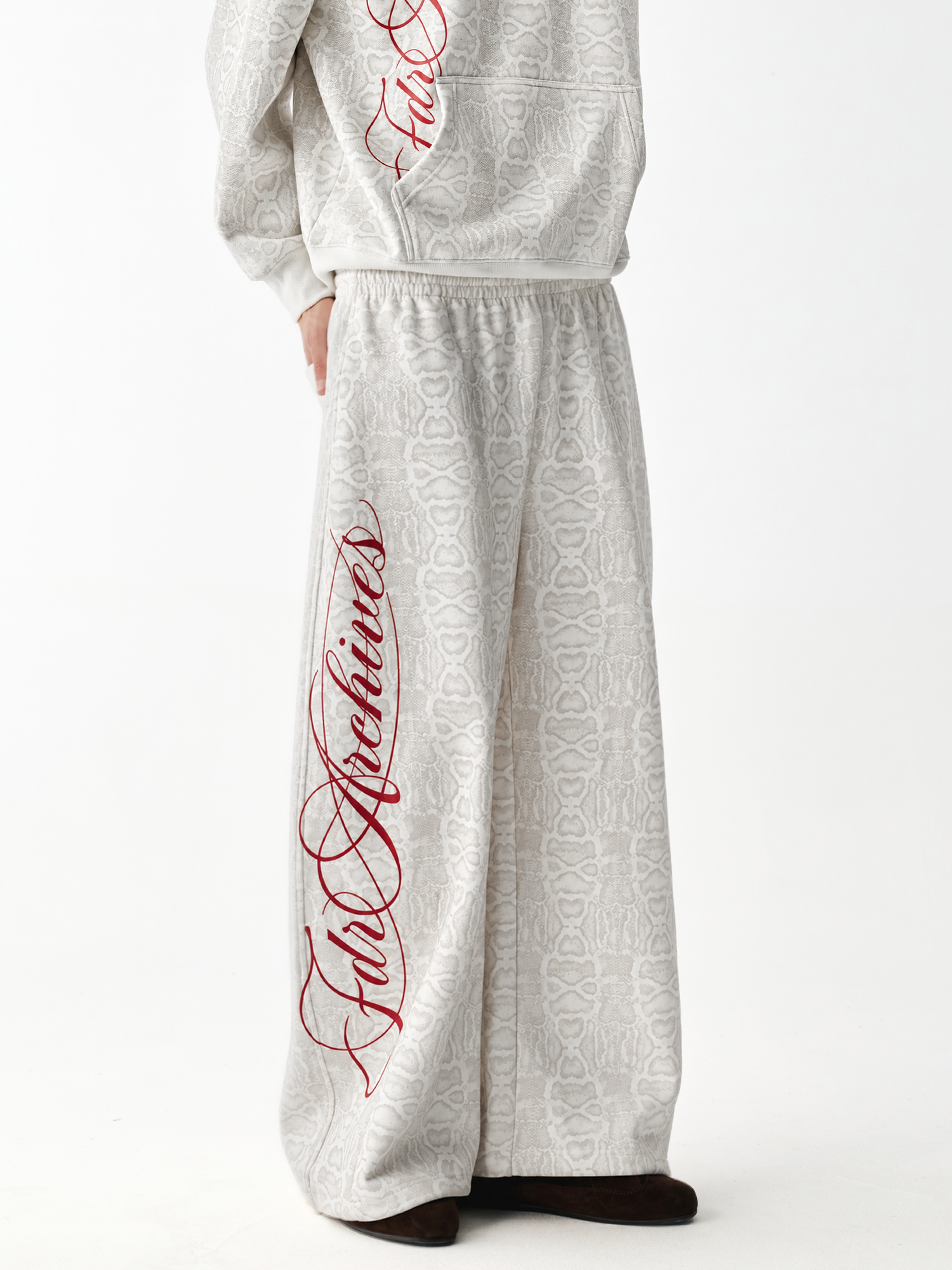 Script Snakeskin Baggy Sweatpants