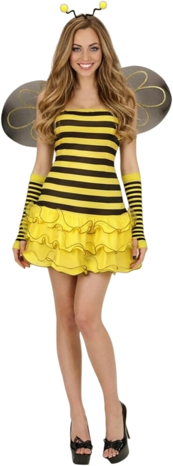 Women Ladybug Costume Halloween Bee Cosplay Dress with Wings