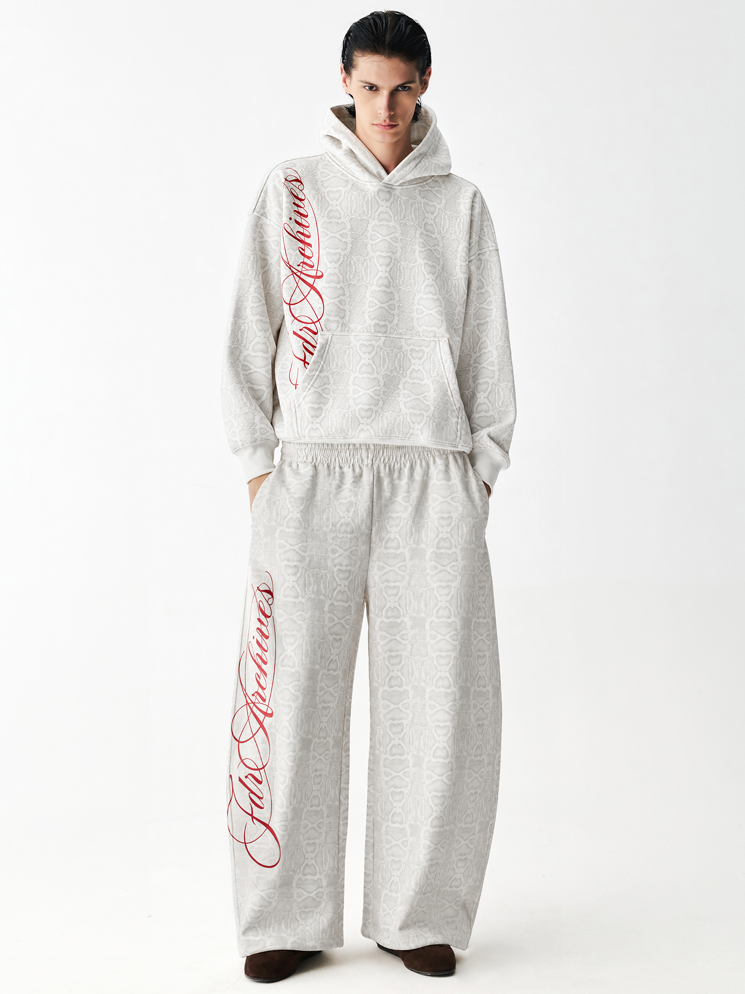 Script Snakeskin Baggy Sweatpants