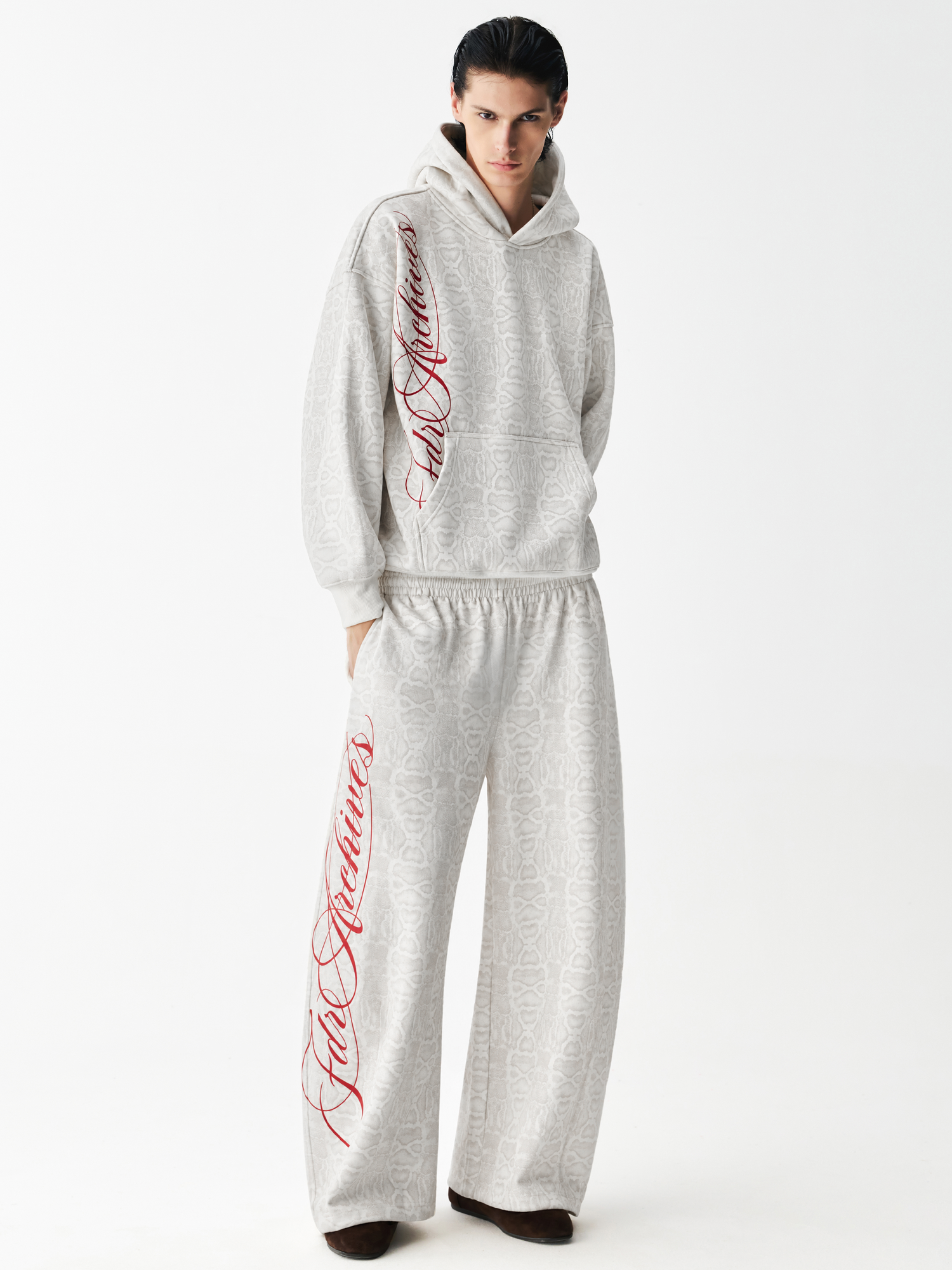 Script Snakeskin Baggy Sweatpants