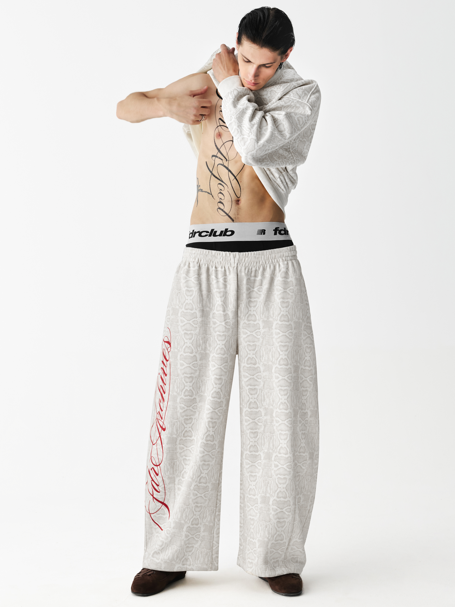 Script Snakeskin Baggy Sweatpants