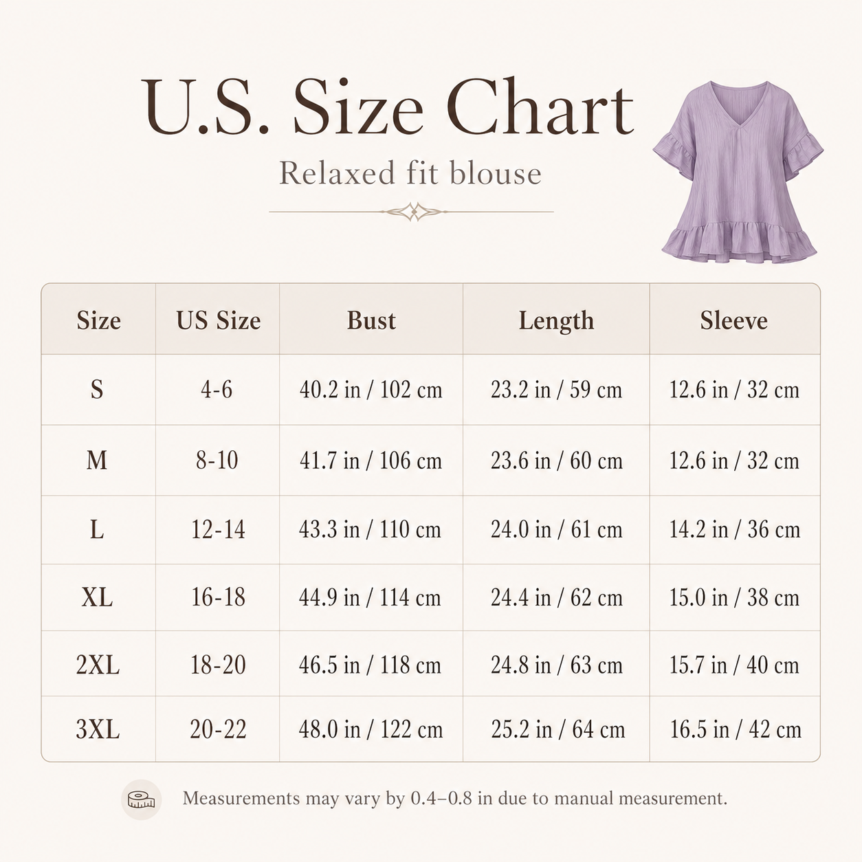 Ruffle Hem V-Neck Blouse