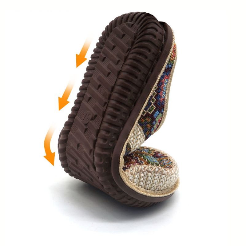 Women's Paisley Fabric Comfort Mule Sandals