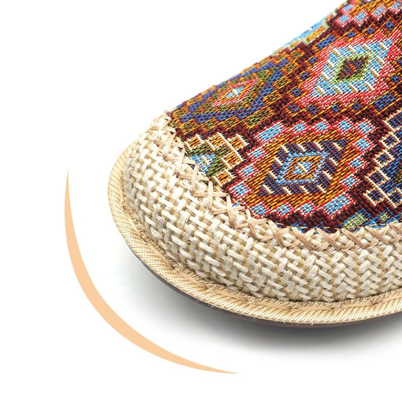 Women's Paisley Fabric Comfort Mule Sandals