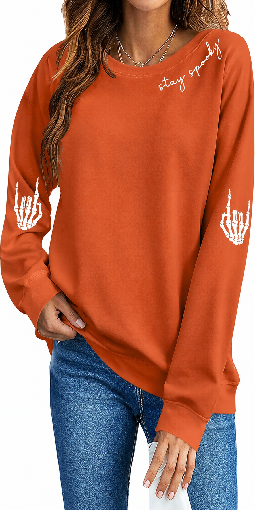 👻Women's Halloween Ghost Sweatshirt🎃 – Spooky Season Graphic Crewneck Pullover