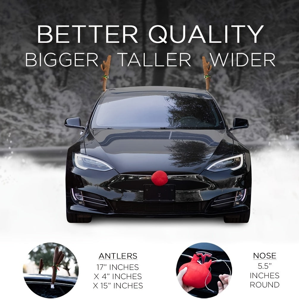 Window installation example for a reindeer car antler
