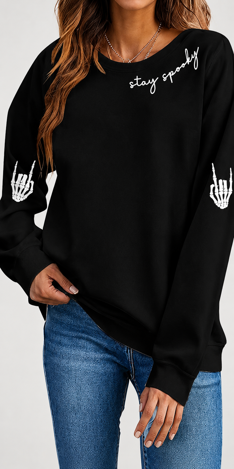 👻Women's Halloween Ghost Sweatshirt🎃 – Spooky Season Graphic Crewneck Pullover