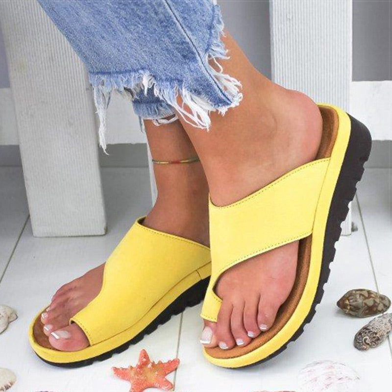 Women's Toe-Loop Arch-Support Wedge Sandals
