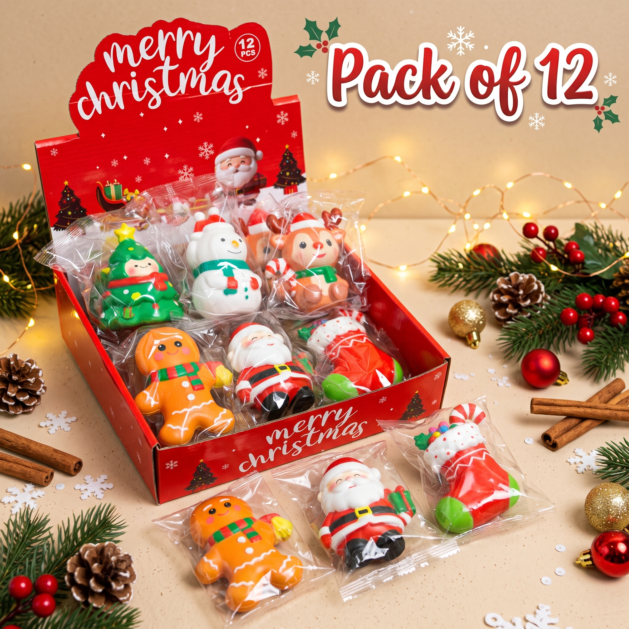 Twelve-piece large Christmas character squishy toy set