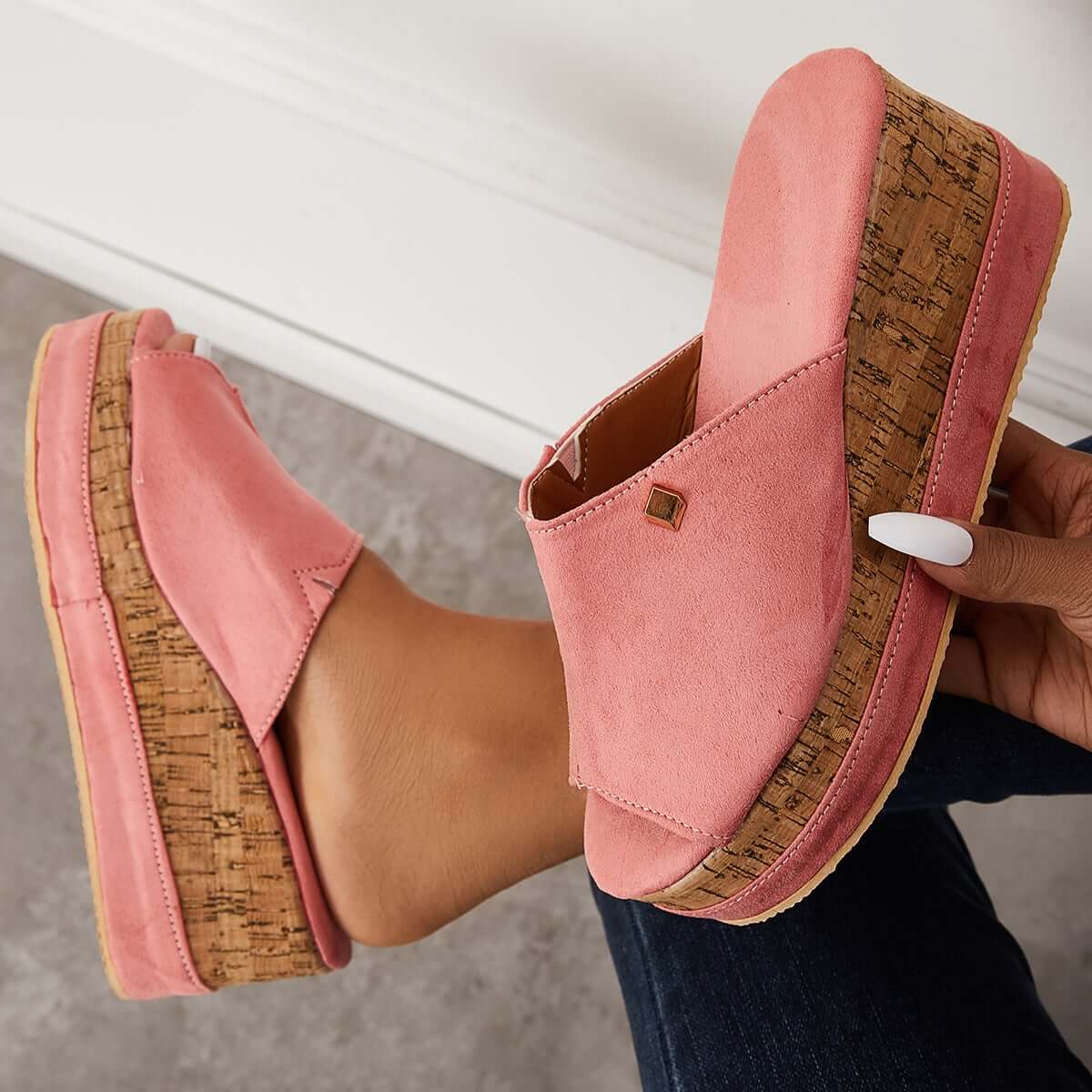 Women's Cork-Footbed Platform Wedge Slide Sandals — product image 8