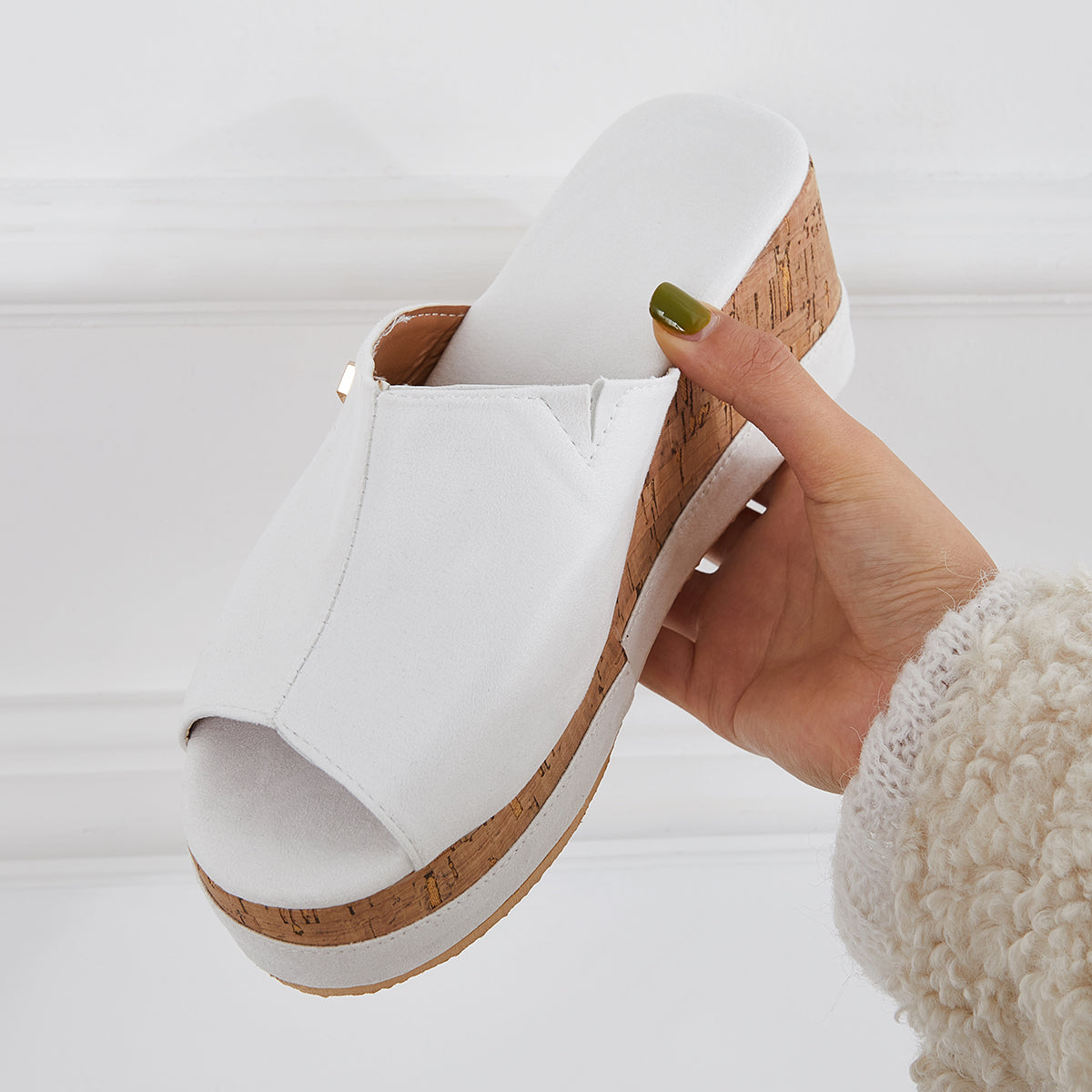 Women's Cork-Footbed Platform Wedge Slide Sandals — product image 13