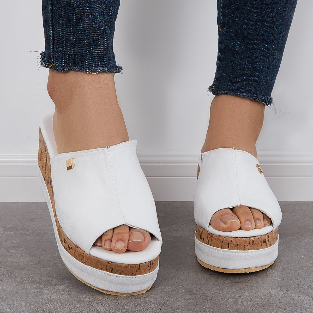 Women's Cork-Footbed Platform Wedge Slide Sandals — product image 10