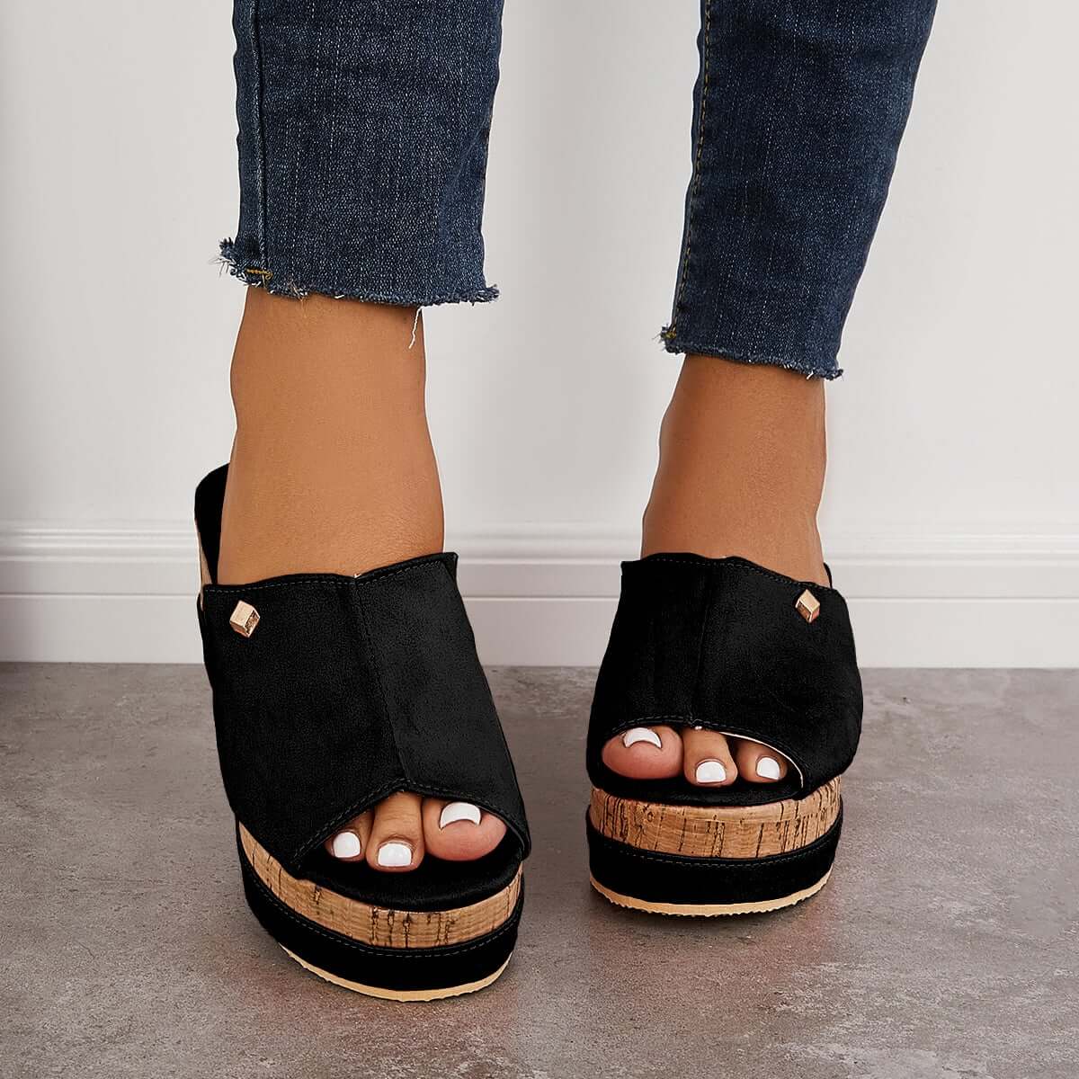 Women's Cork-Footbed Platform Wedge Slide Sandals — product image 2