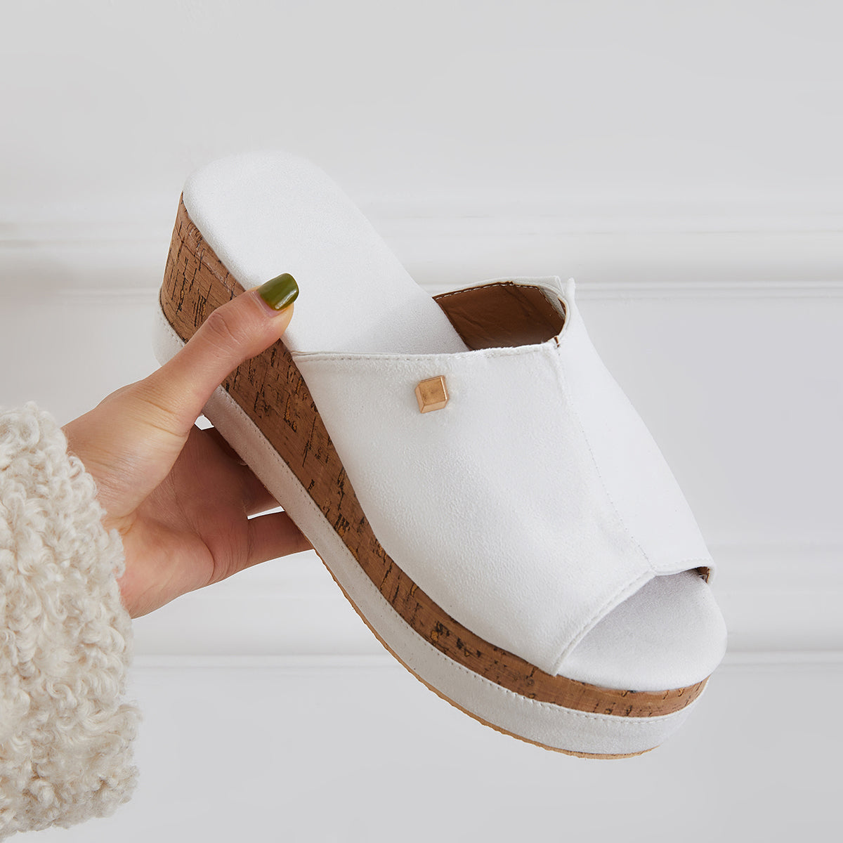 Women's Cork-Footbed Platform Wedge Slide Sandals — product image 12