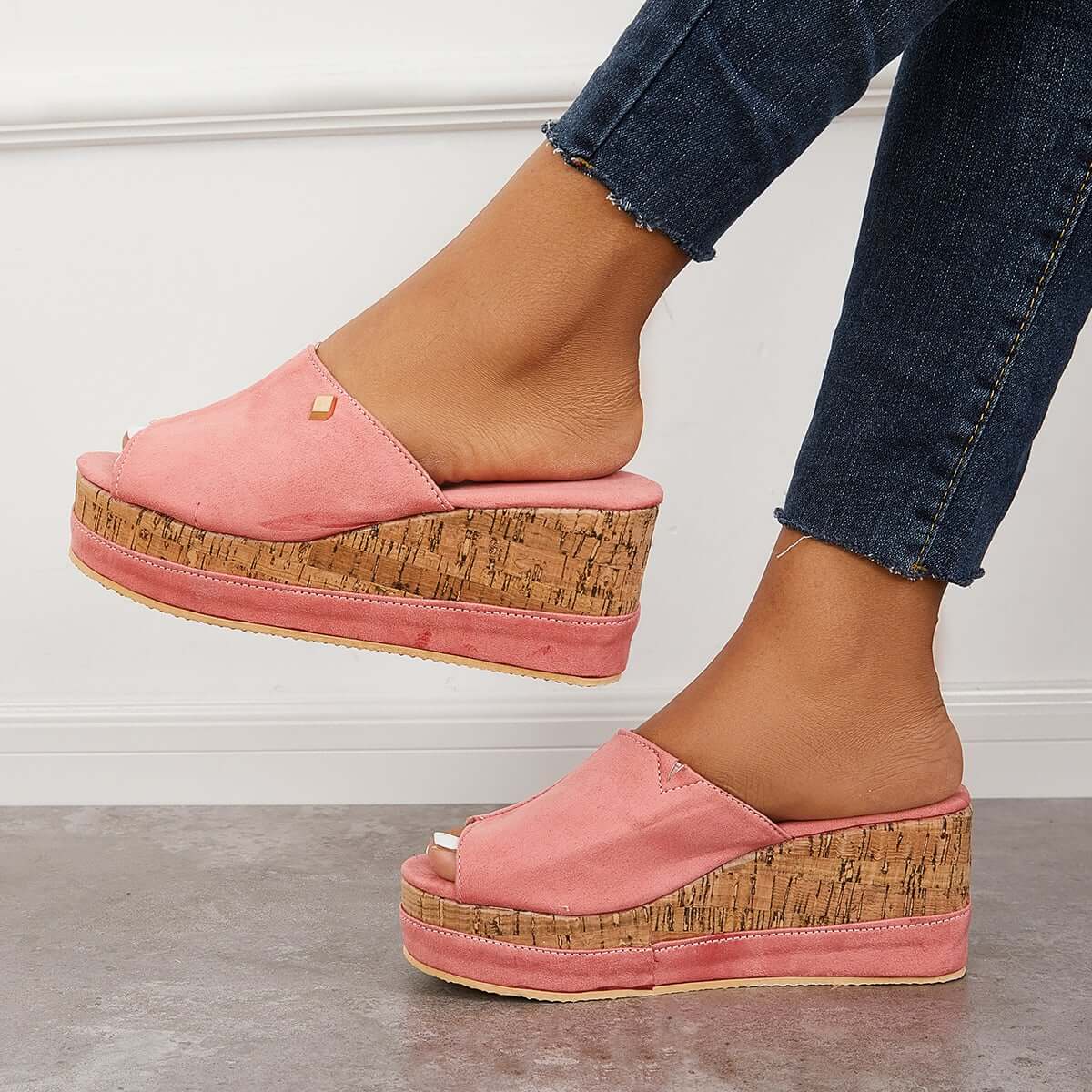 Women's Cork-Footbed Platform Wedge Slide Sandals — product image 7
