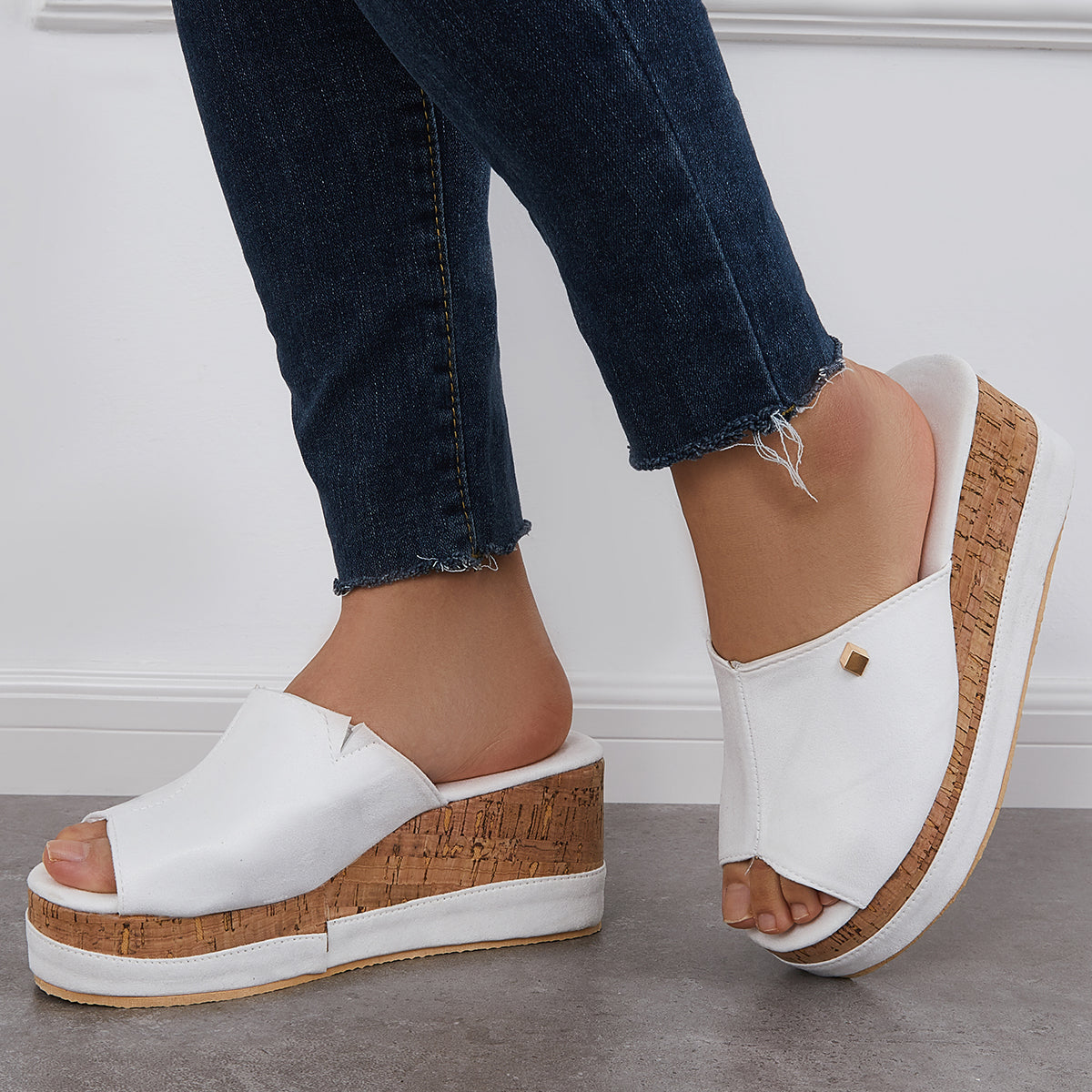 Women's Cork-Footbed Platform Wedge Slide Sandals — product image 11
