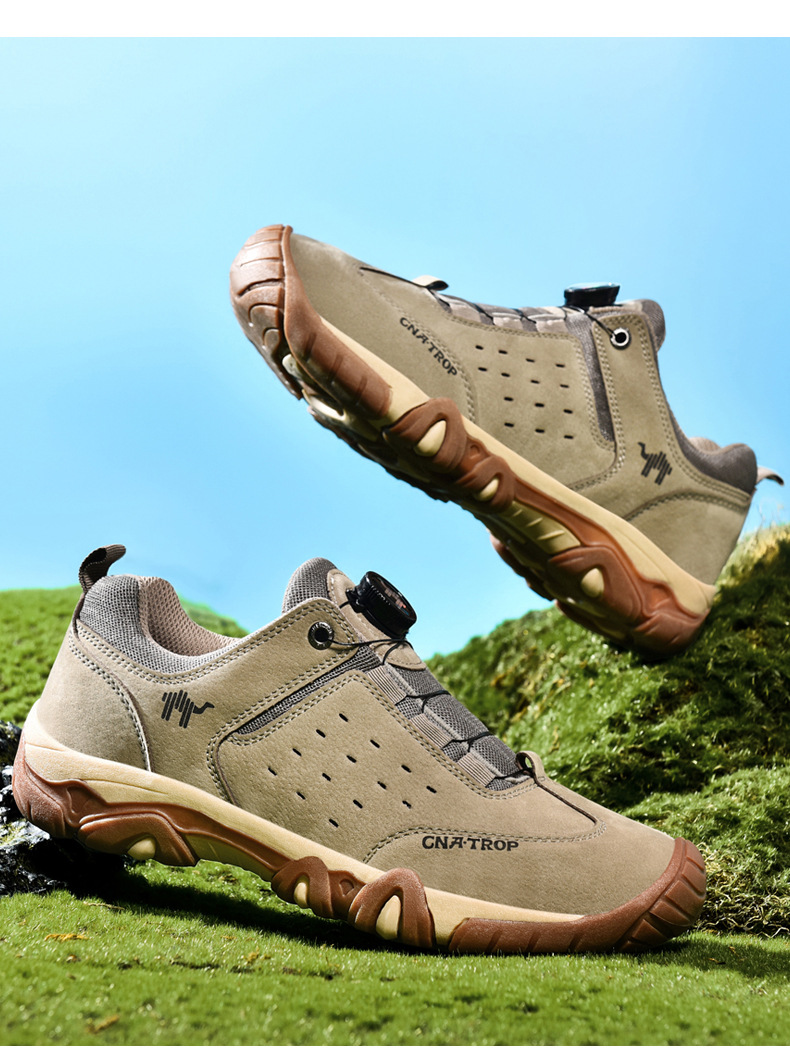 Men's Wide-Fit Dial-Lace Trail Hiking Shoes detail image 6