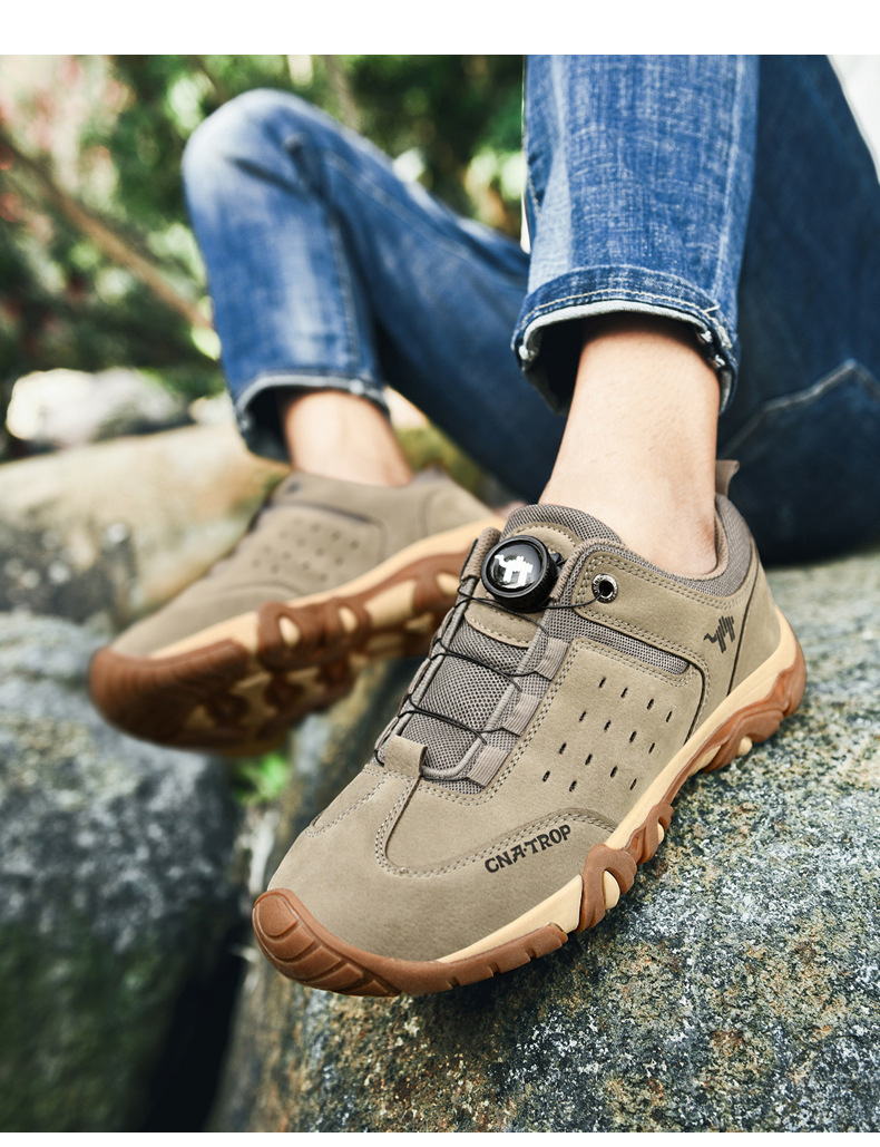 Men's Wide-Fit Dial-Lace Trail Hiking Shoes detail image 10