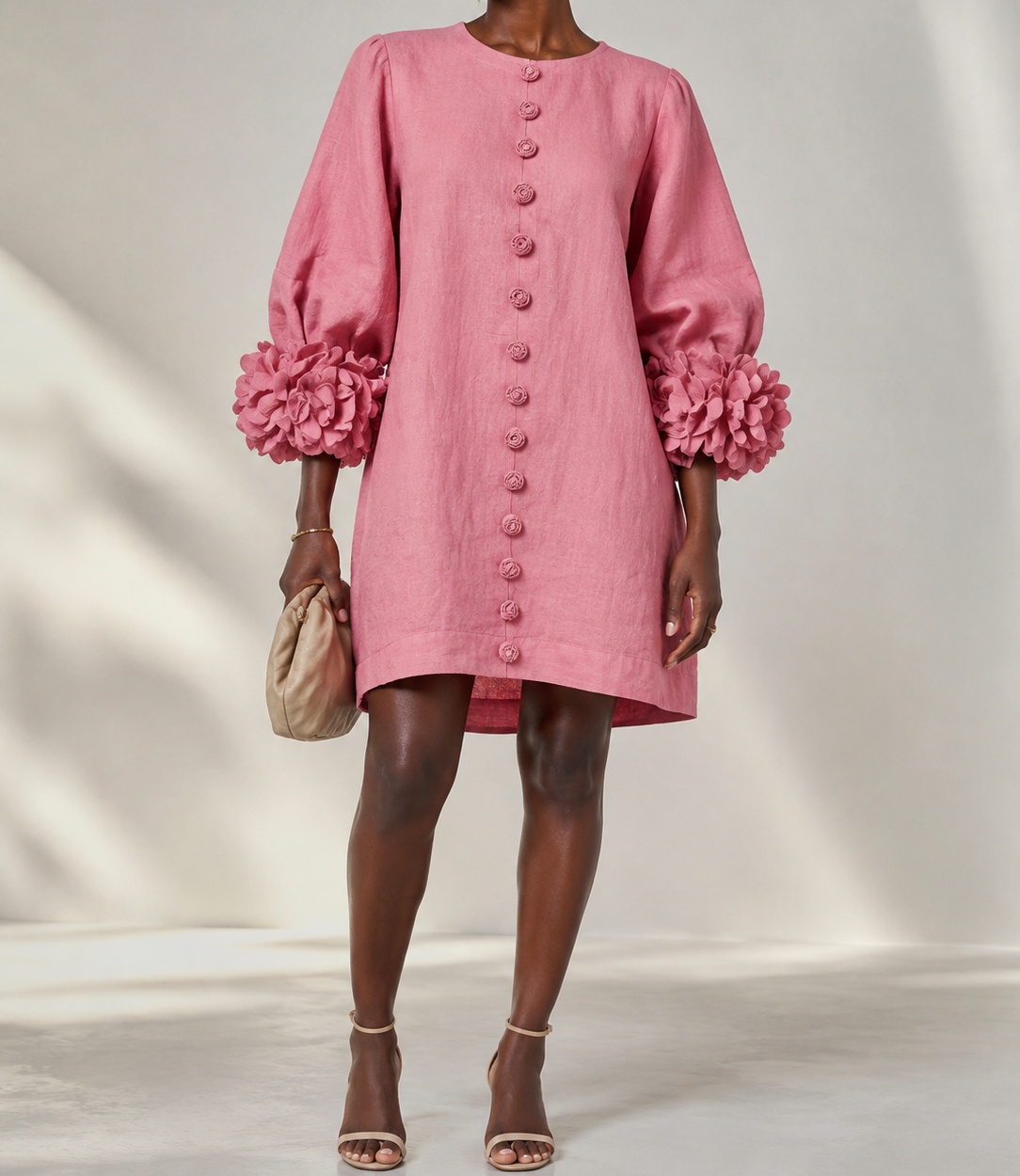 Dusty Rose Aurelia dress on a Black model