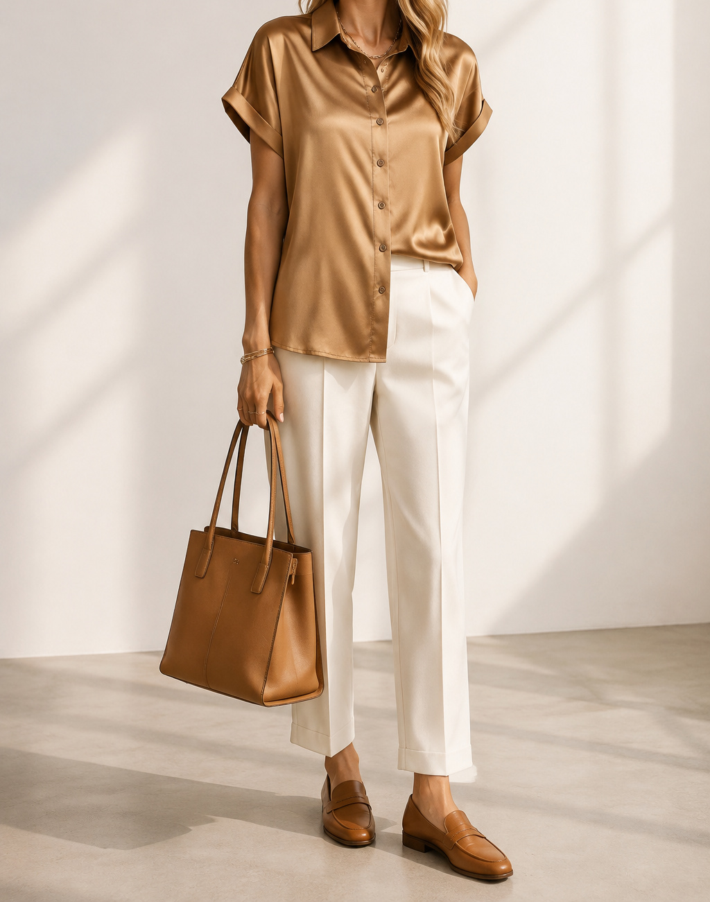 Satin blouse styling
