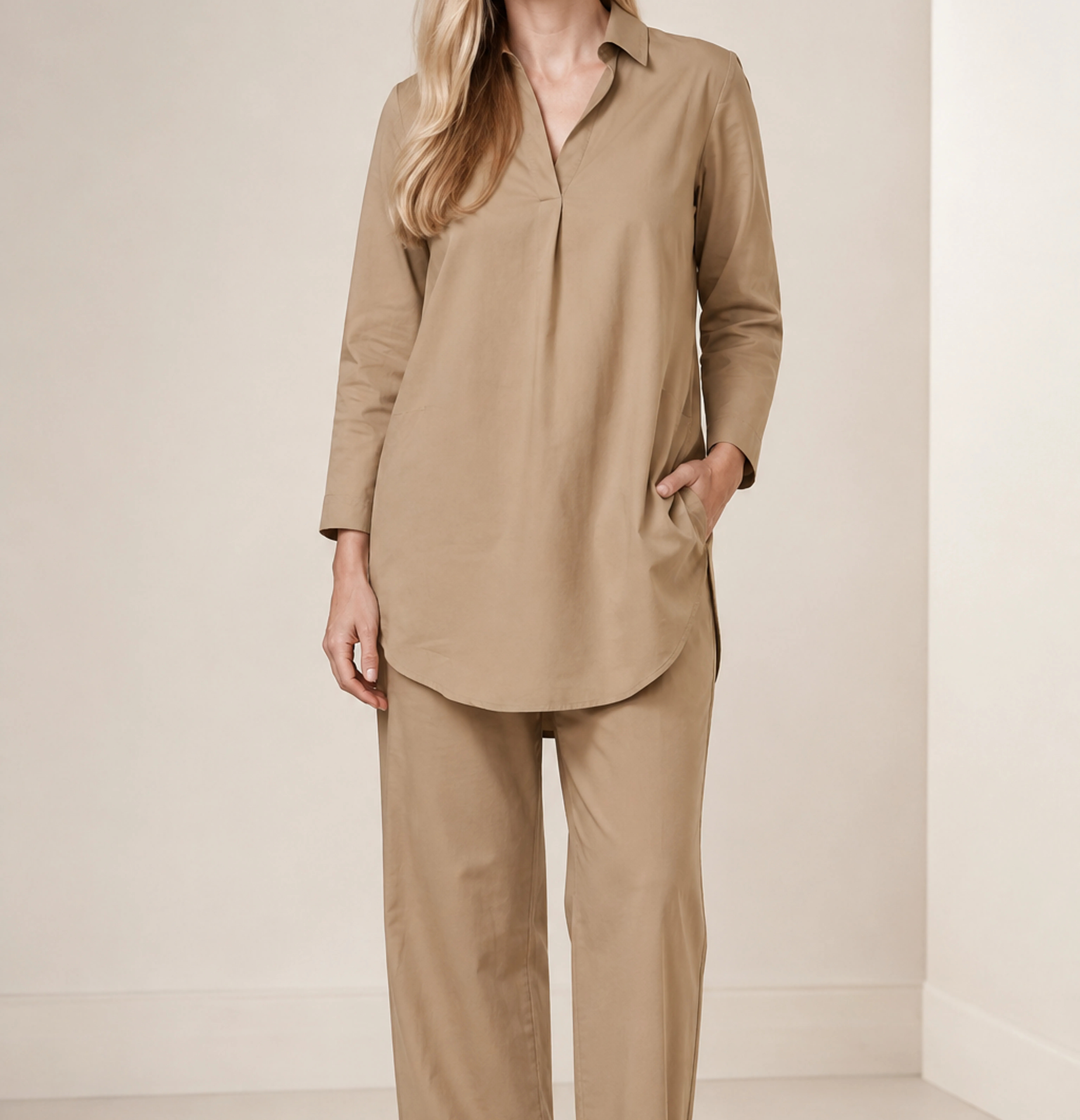 Khaki Sienna smooth cotton set