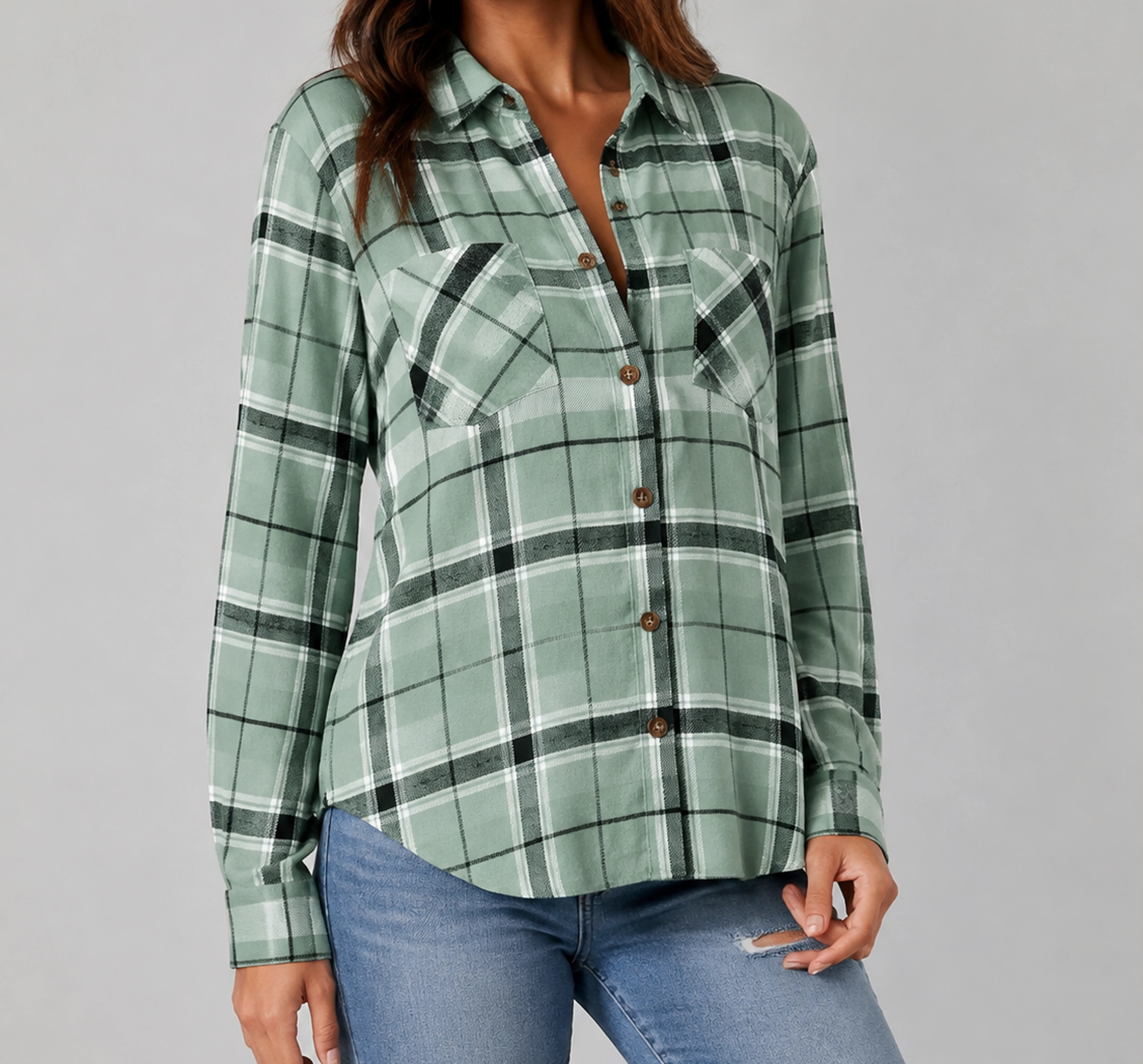 Sage Green Plaid Harper plaid shirt