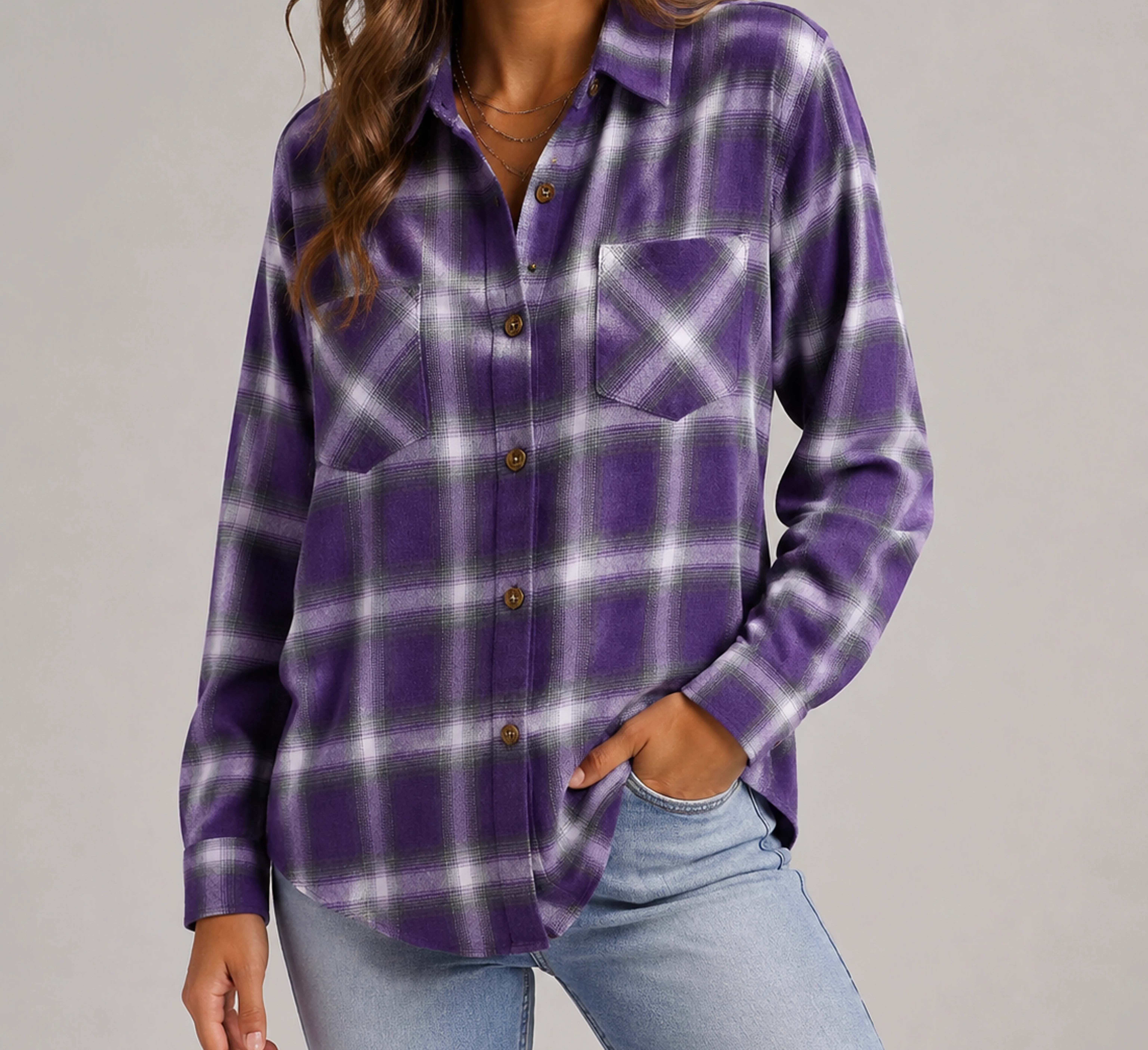 Purple Plaid Harper plaid shirt