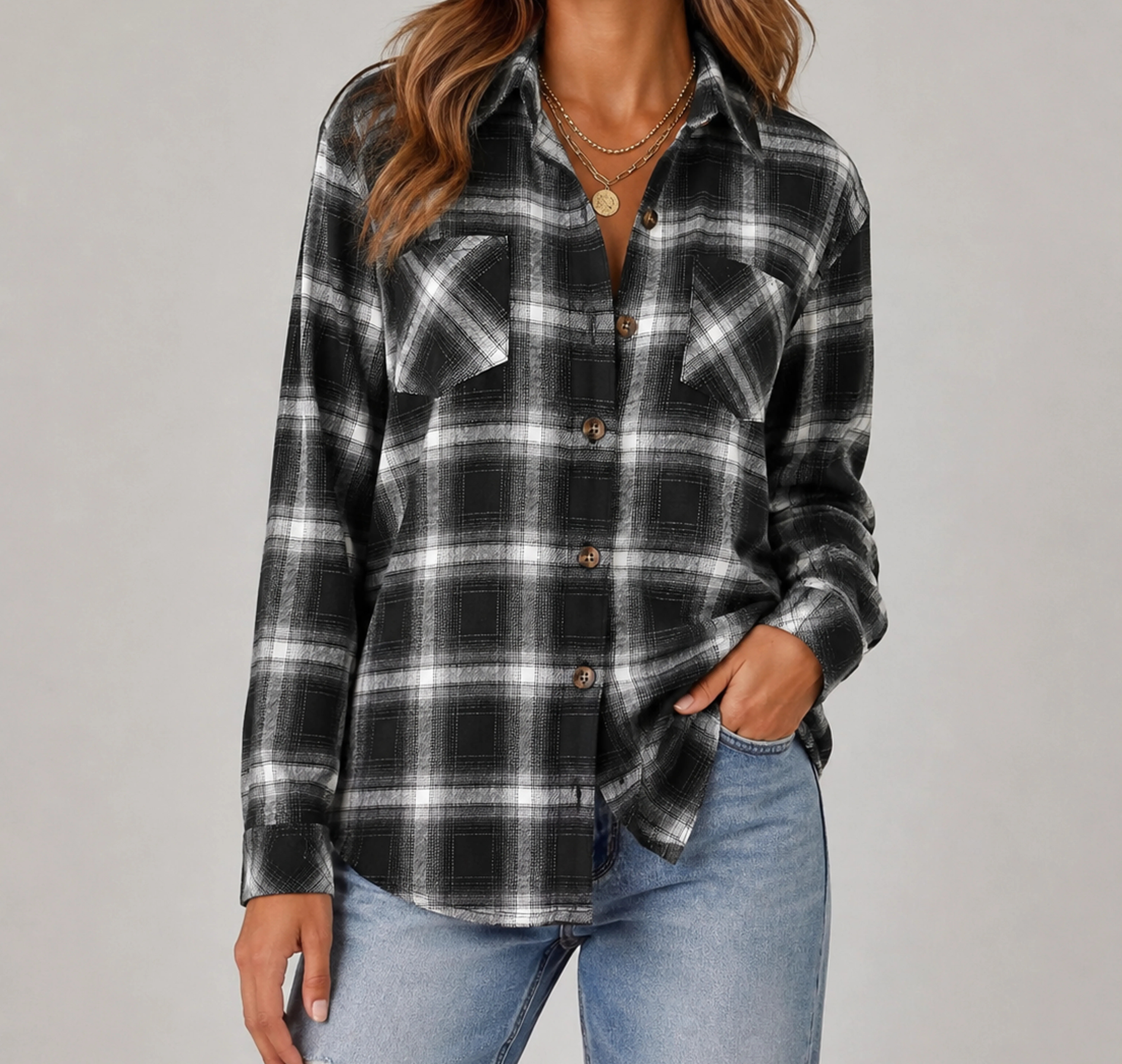 Black & White Plaid Harper plaid shirt