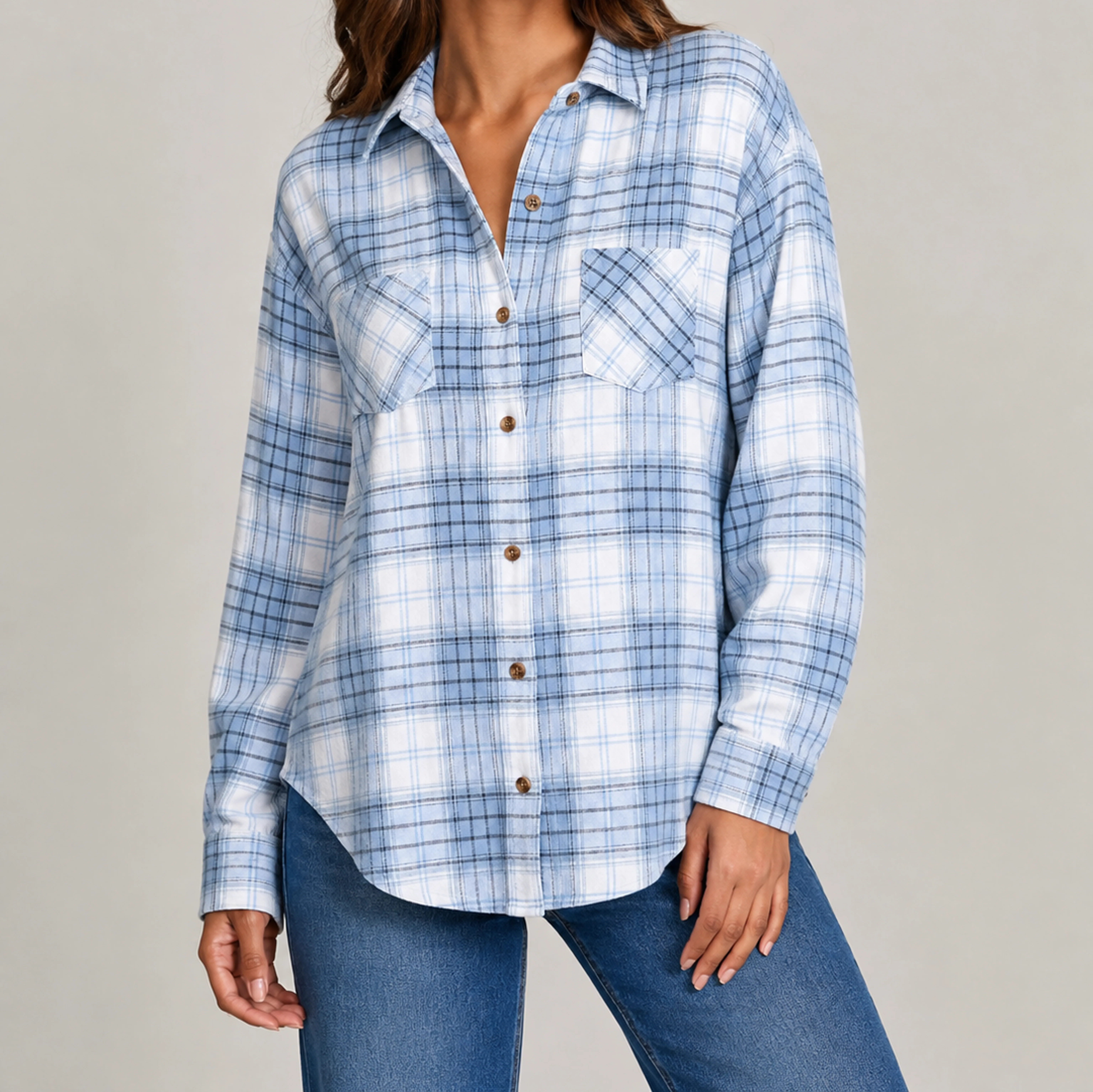 Light Blue Plaid Harper plaid shirt