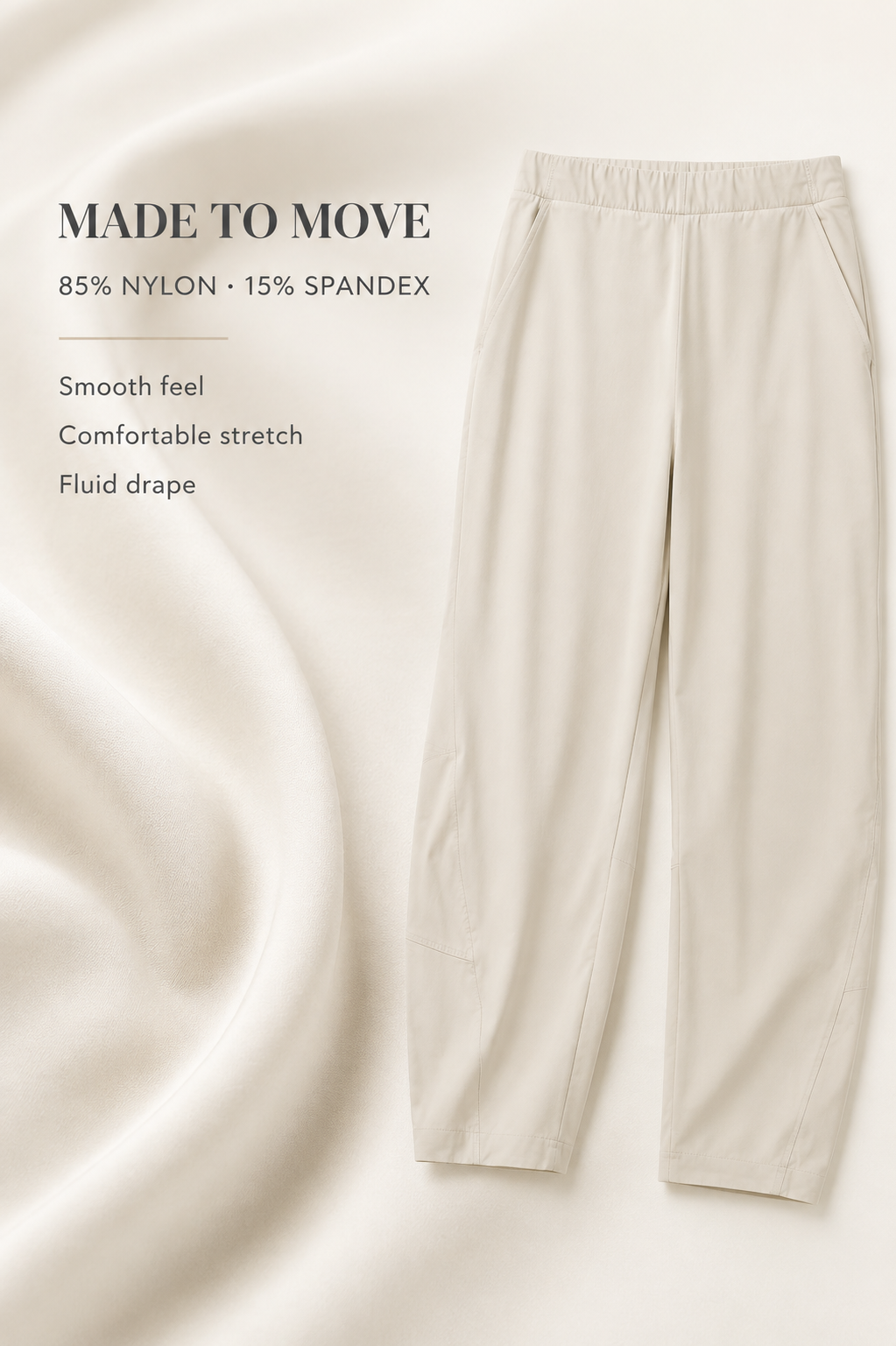 Aria barrel-leg pants fabric