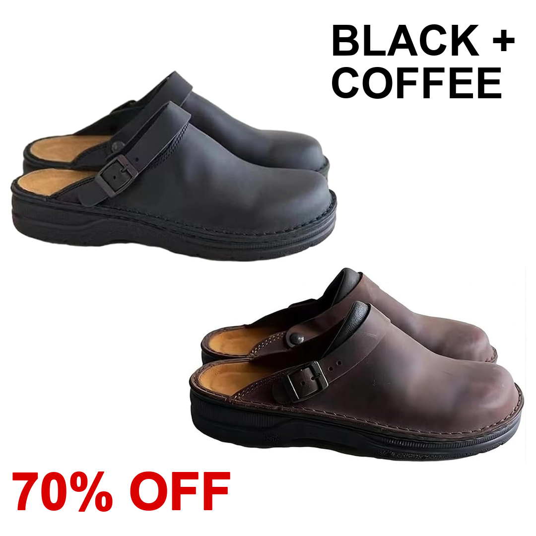 Black + Coffee two-pair clogs, 70% OFF