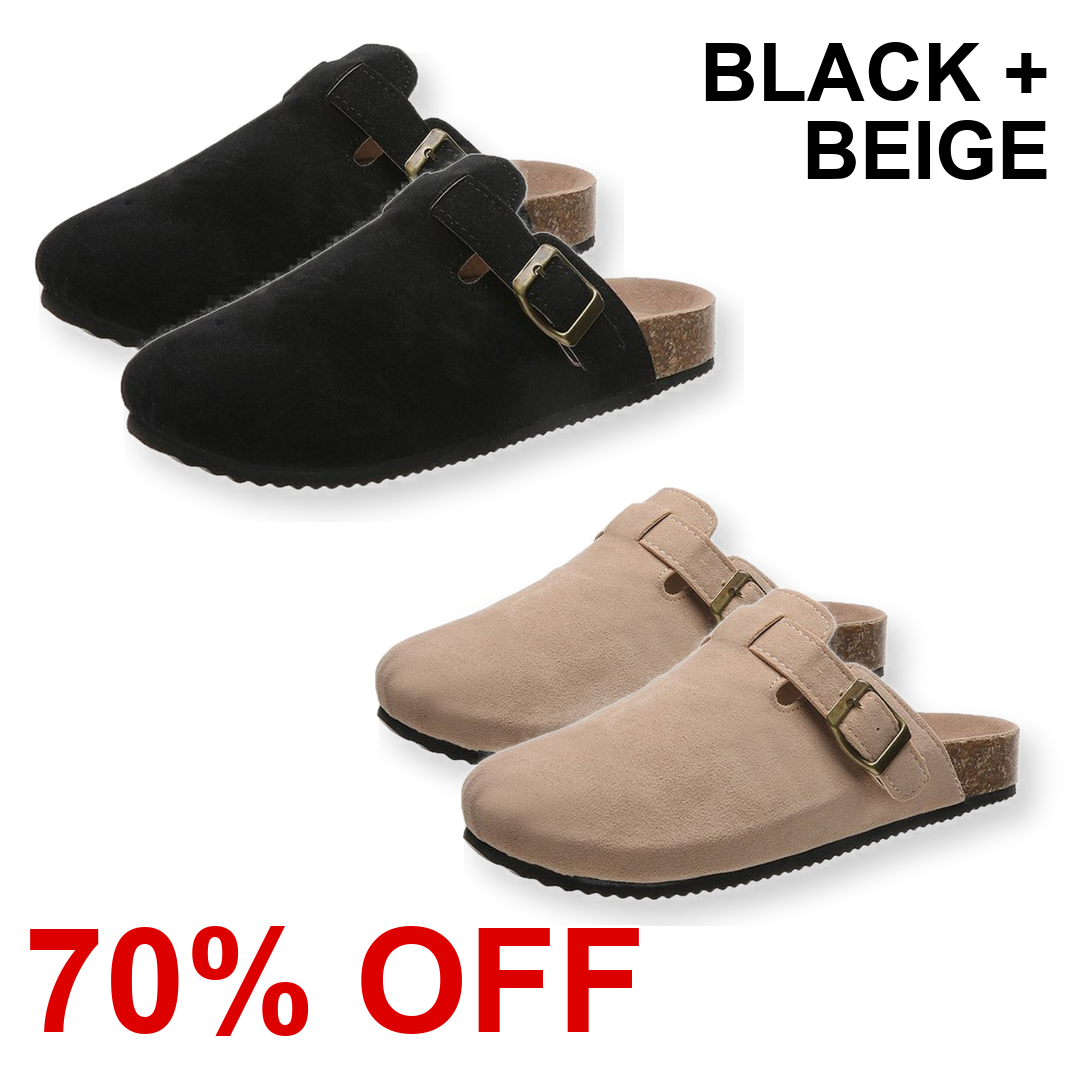 Black + Beige two-pair clogs, 70% OFF