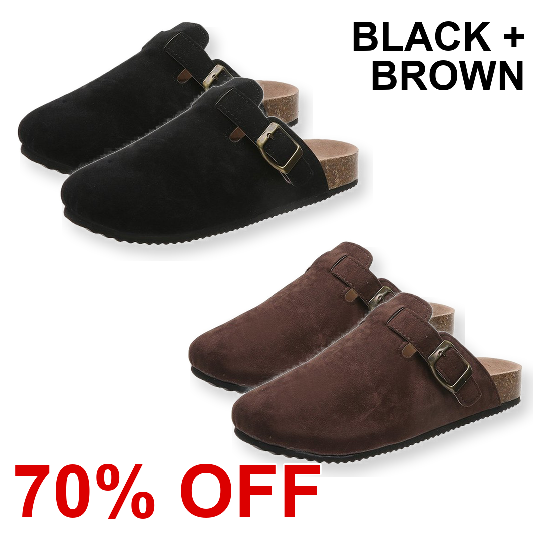 Black + Brown two-pair clogs, 70% OFF
