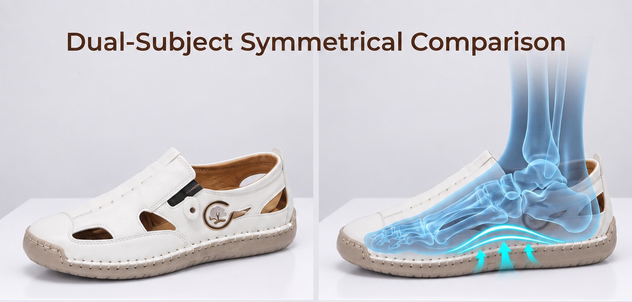Closed-Toe Cutout Comfort Sandals — Shoe profile